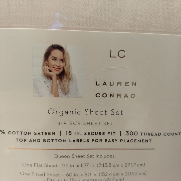 🆕Lauren Conrad Organic Cotton Queen Sheets. Blush - Picture 3 of 5